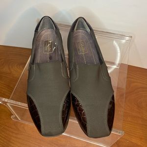 Clarks Womens Brown Suede Square Toe Loafers Shoes Casual Formal Slip On 8.5 W